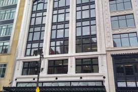 Luxfer Prism industrial windows for historic hotel facade Detroit Michigan | Solstice Stained Glass